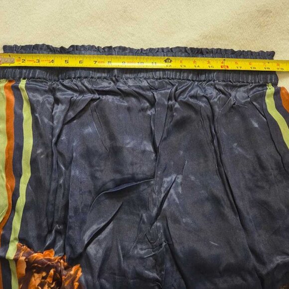 New Plus 2X Conditions Apply x Imara satin wide-leg pull on pants in Navy floral - Picture 11 of 13